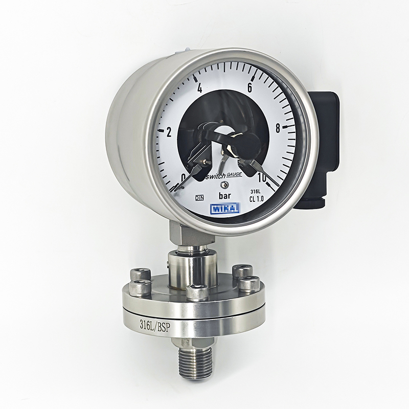 WIKA Bourdon tube pressure gauge with switch electrical contact stainless steel PSG23.100