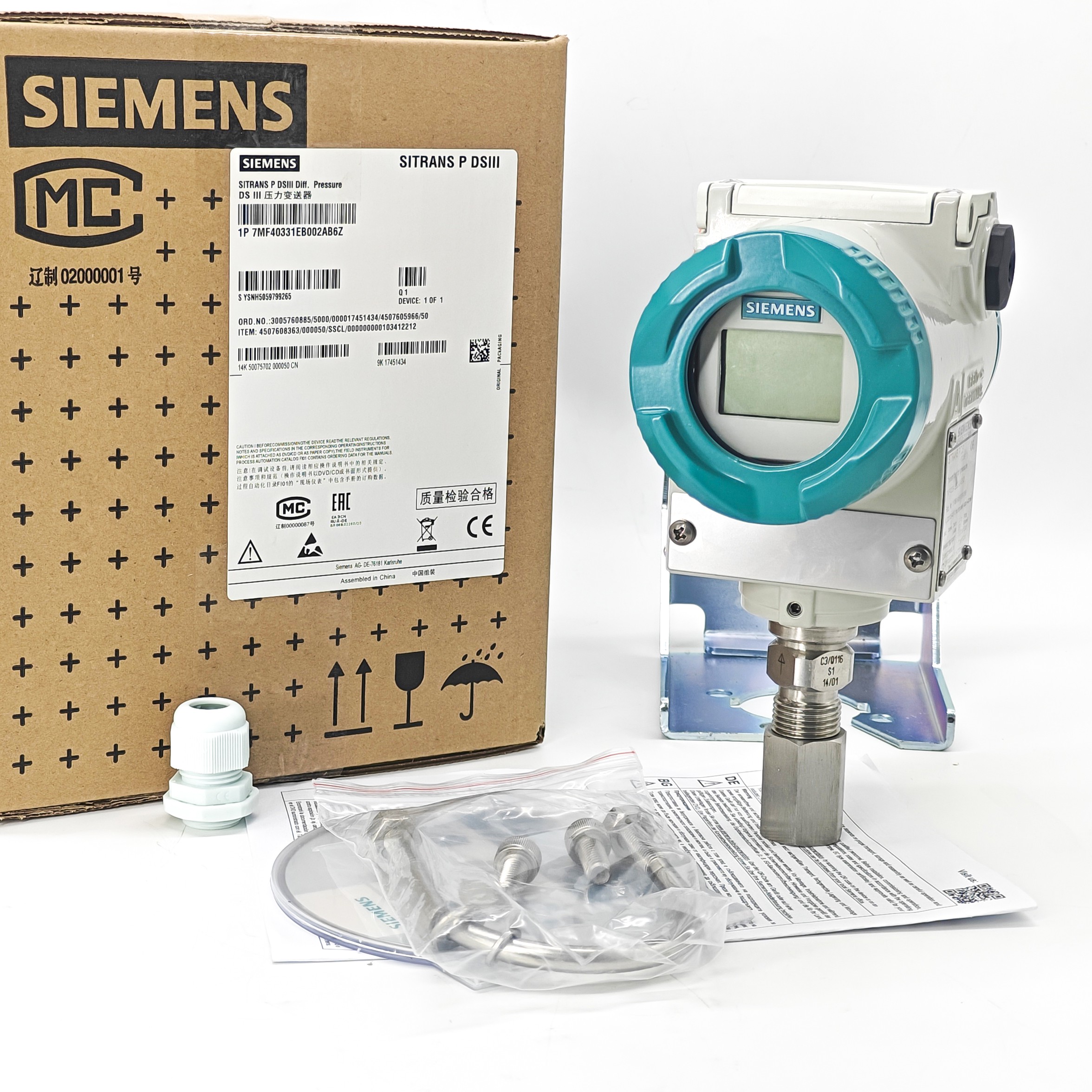 Siemens Sitrans P 7MF4033-1EB00-2AB6-Z Pressure Transmitter