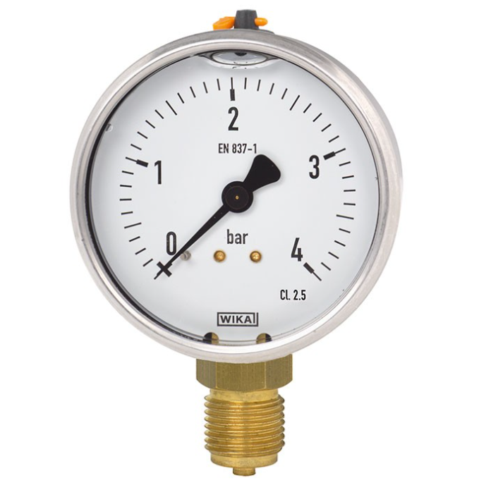 WIKA 113.53 Liquid Filled Bourdon Tube Pressure Gauge Copper alloy material WIKA 113.53 Liquid Filled Bourdon Tube Pressure Gauge Copper alloy material