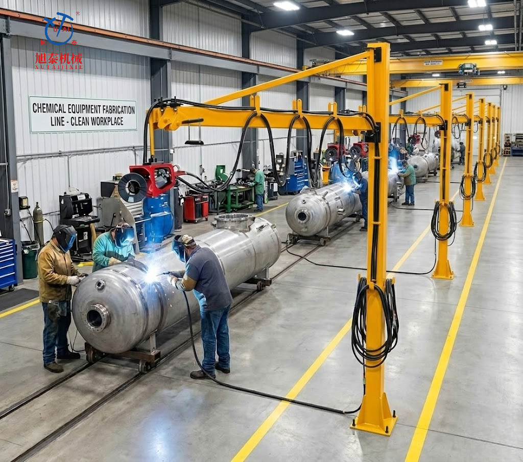 Pull-out type welding boom