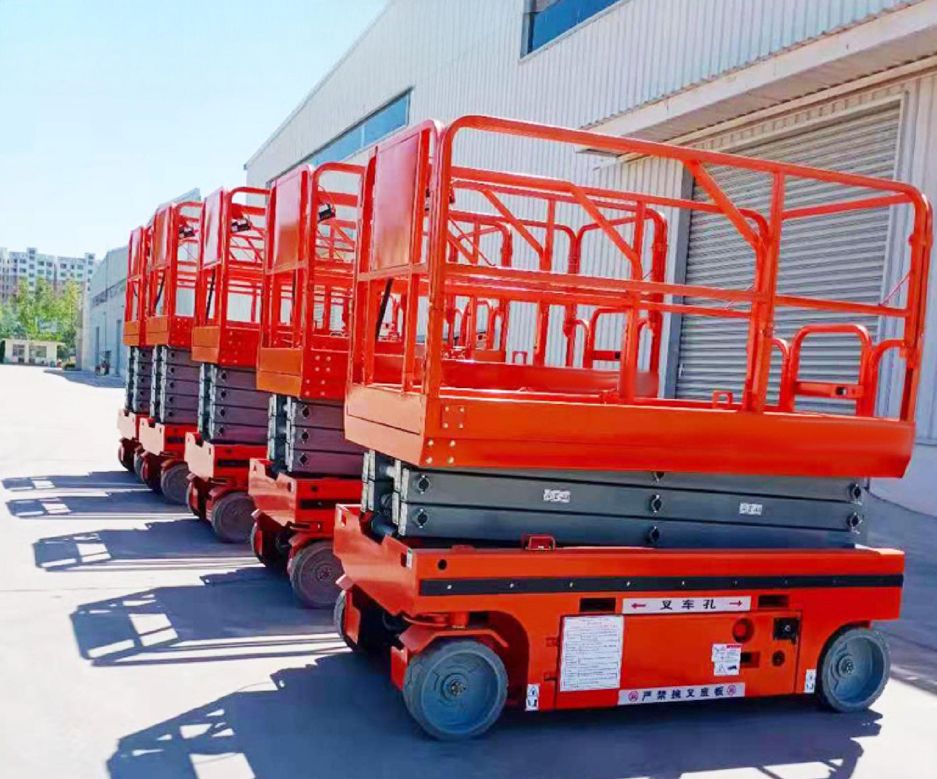 Xutai plataforma elevadora de tijera de 5 m y 6 m para trabajos aéreos en interiores y exteriores, personalizable, segura y eficiente.