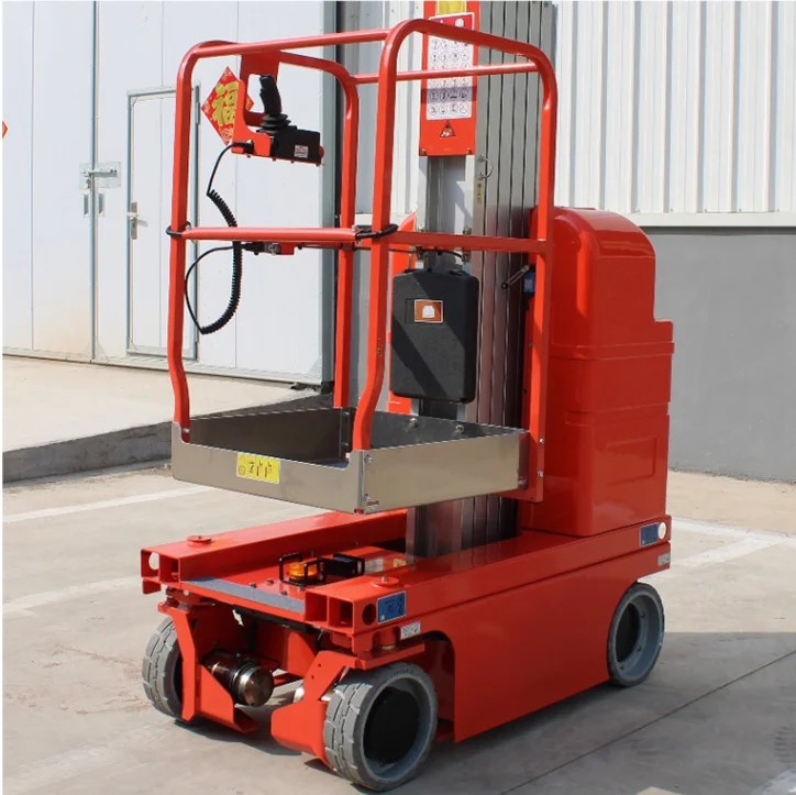 Xutai plataforma elevadora de mástil vertical autopropulsada de aleación de aluminio de alta resistencia de 7 m y 8 m, con certificación CE, diseñada para la instalación y el mantenimiento de alumbrado público
