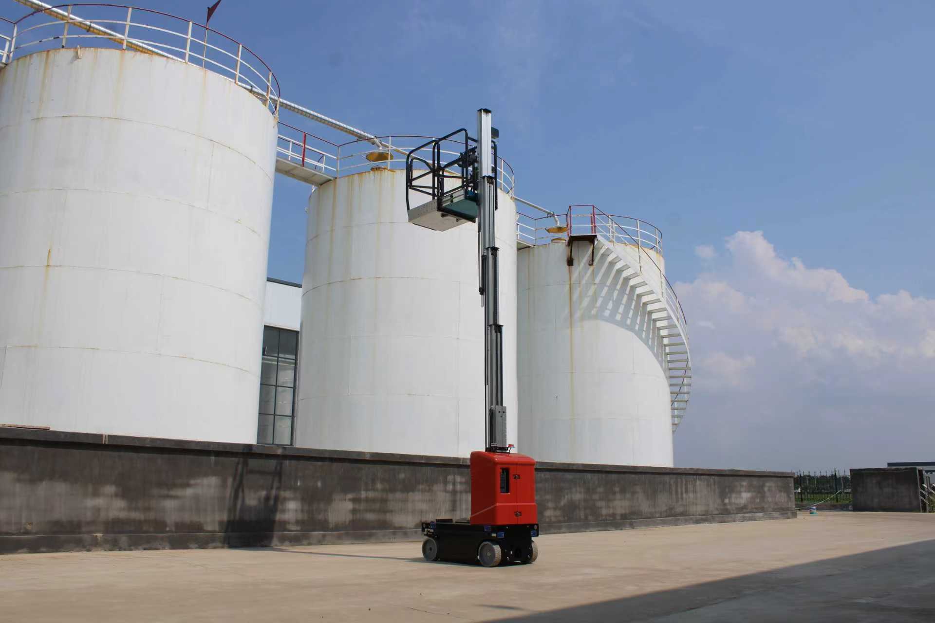 Xutai plataforma elevadora de mástil vertical autopropulsada de aleación de aluminio de alta resistencia de 7 m y 8 m, con certificación CE, diseñada para la instalación y el mantenimiento de alumbrado público