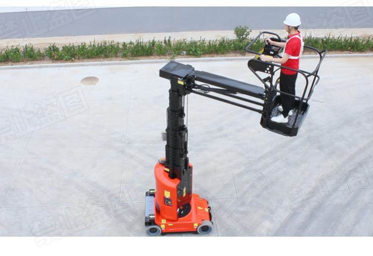 Eficiente y ahorradora de mano de obra: plataforma elevadora eléctrica autopropulsada de mástil vertical con altura de trabajo personalizable y certificación CE