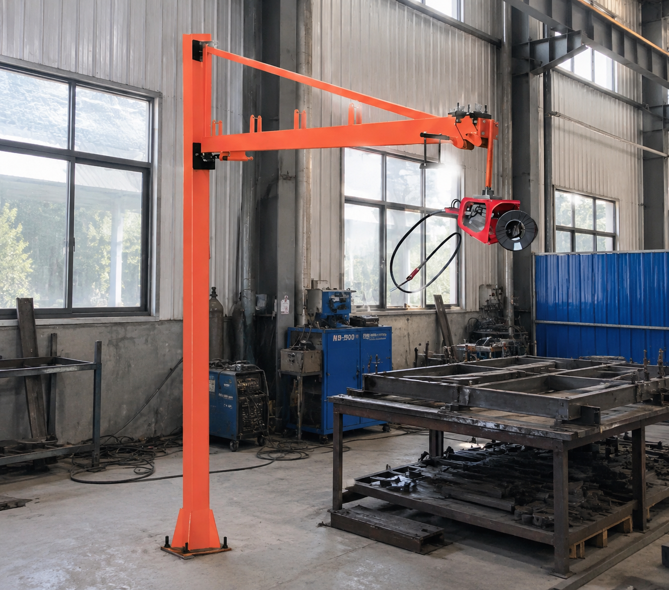 Telescopic welding boom