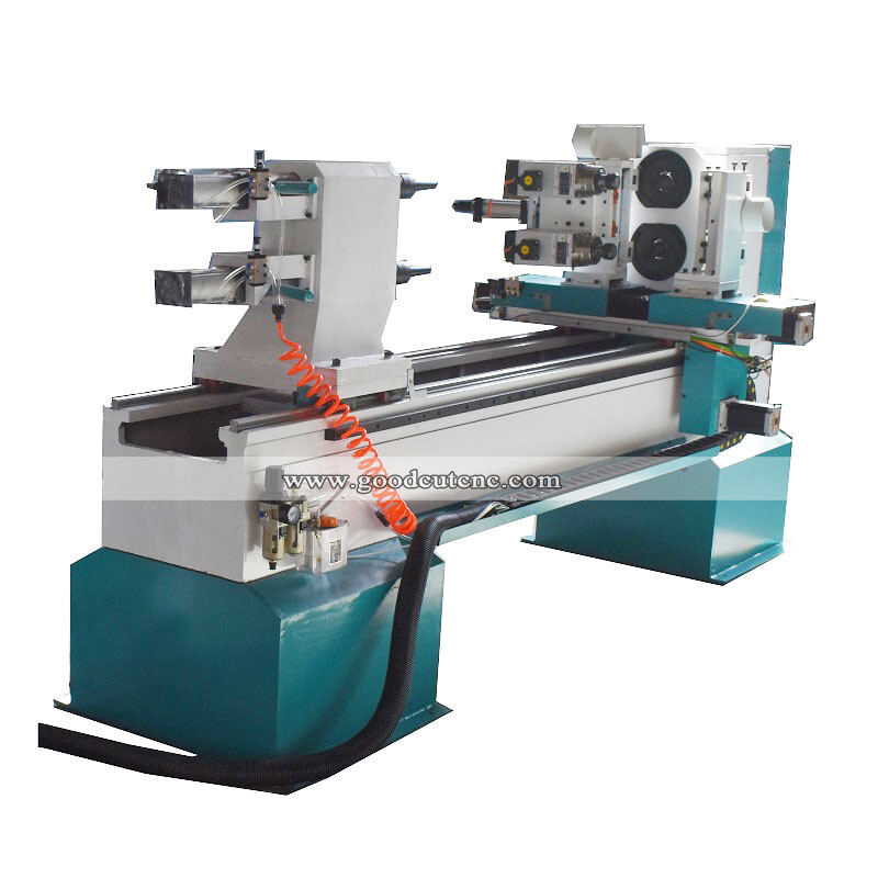 GC1530WL-DS Torno de madera CNC de doble eje Precio de la máquina con husillo de grabado de torneado