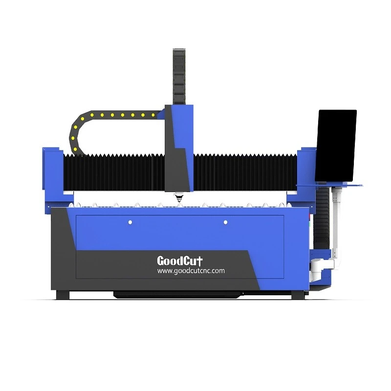 Máquina de corte láser de fibra GC1530F con fuente láser Raycus Max IPG para cortar acero inoxidable acero al carbono