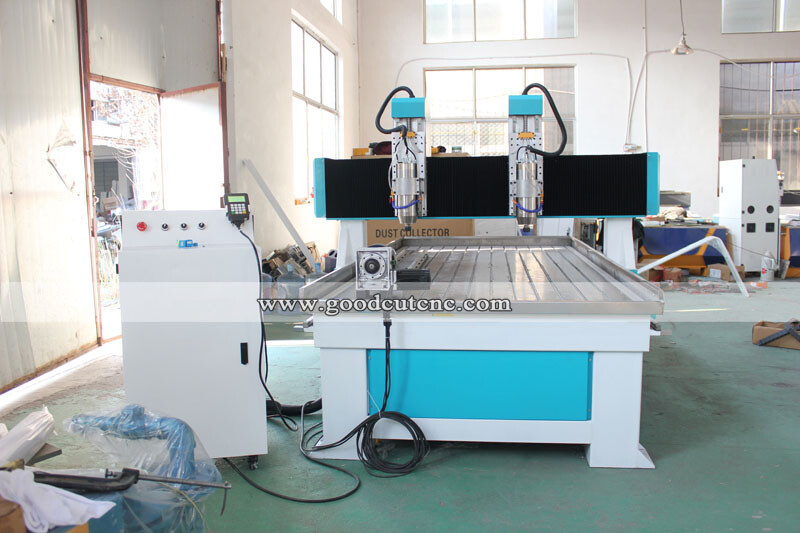 GC1325-2H-TR Tupí doble independiente para madera 1325 con dispositivo giratorio de 4 ejes