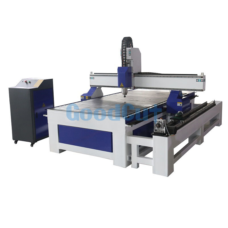 Máquina fresadora CNC de 4 ejes GC1325R con accesorio giratorio lateral para trabajar la madera