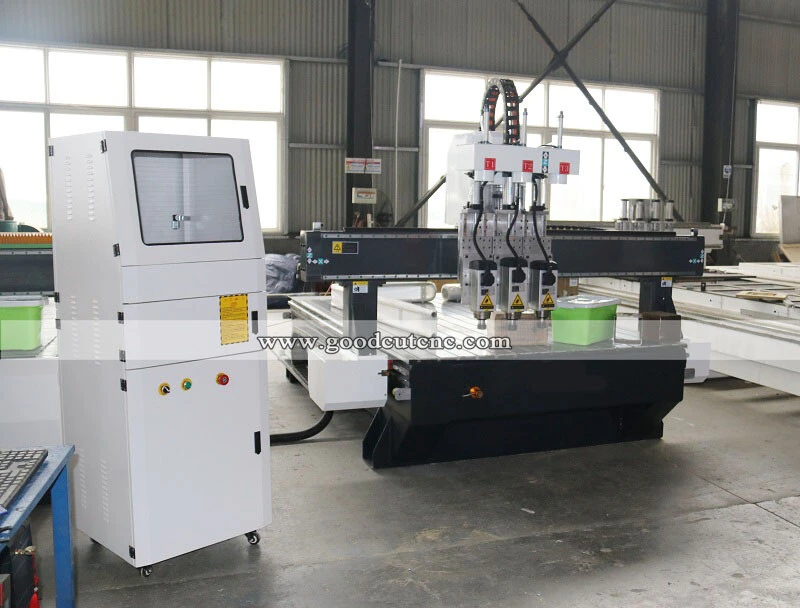 Máquina fresadora CNC con cabezal neumático múltiple GC1325-P3 para trabajar la madera PrevNext Máquina fresadora CNC con cabezal neumático múltiple GC1325-P3 para trabajar la madera