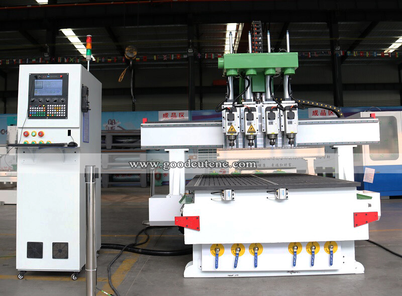 GC1325-P4 Fresadora CNC multihusillo neumática para madera para la fabricación de muebles