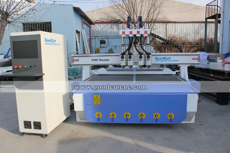 GC1325-P4 Multihusillo Neumático Fresadora CNC para Madera para Cortar Grabar Taladrar Muebles