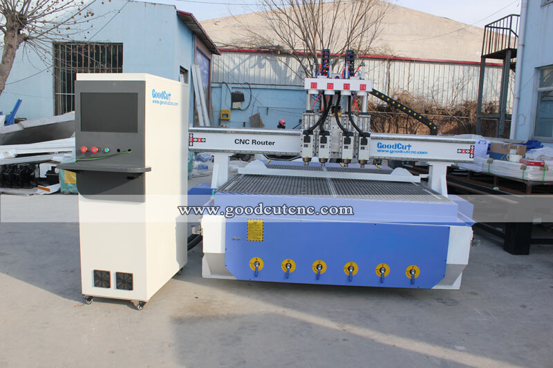 GC1325-P4 Multihusillo Neumático Fresadora CNC para Madera para Cortar Grabar Taladrar Muebles