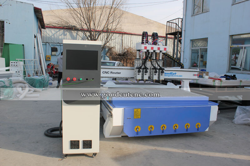 GC1325-P4 Multihusillo Neumático Fresadora CNC para Madera para Cortar Grabar Taladrar Muebles