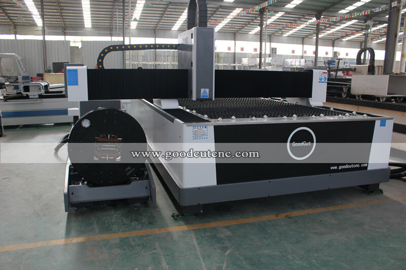 Máquina de corte por láser de fibra GC1530FR con torno para corte de planchas y tubos