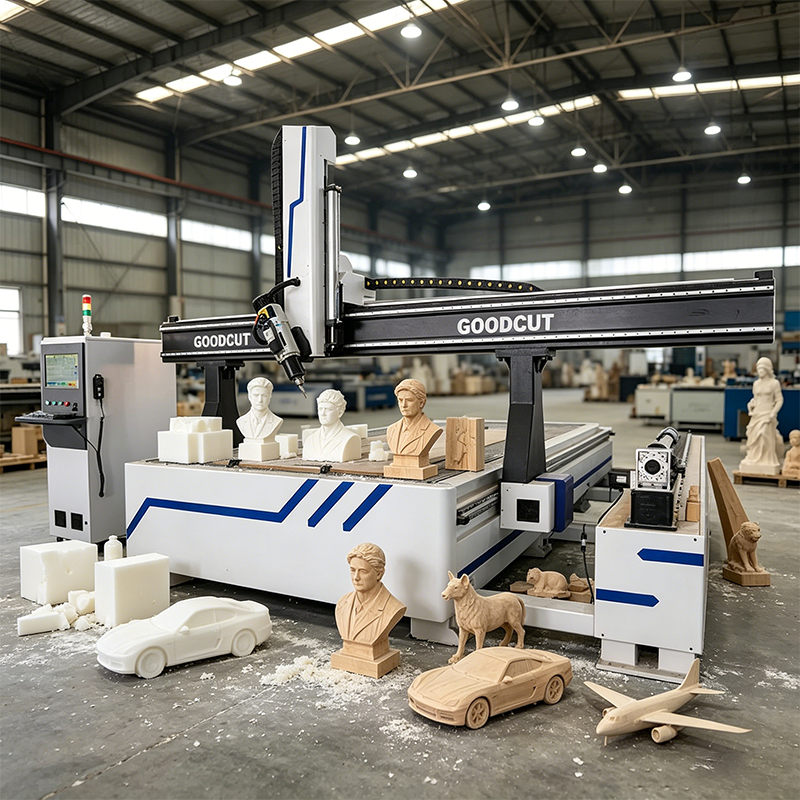 GC2040-4AR Router CNC GoodCut con cambio automático lineal de herramientas con dispositivo rotativo y cabezal oscilante