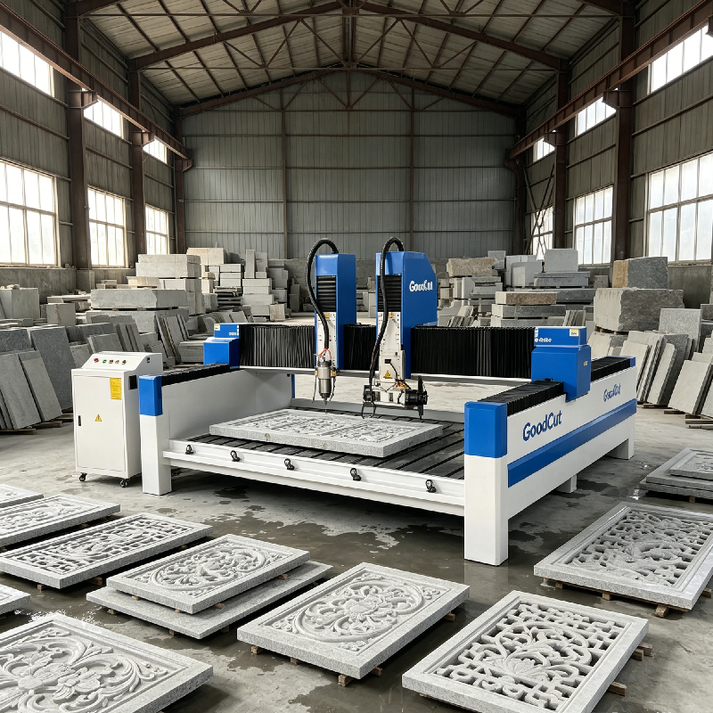Máquina router CNC de alta velocidad GC1325S-S para corte y tallado de mármol y piedra con hoja de sierra