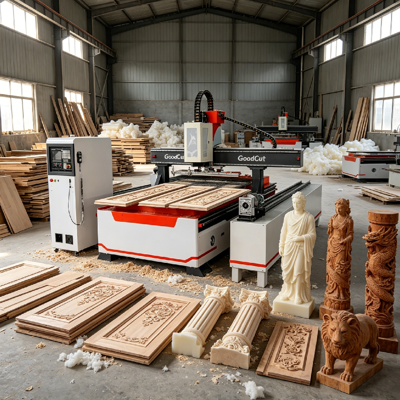 GC1325ATC-R GoodCut Router CNC lineal con cambio automático de herramientas y eje rotativo GC1325A-LR