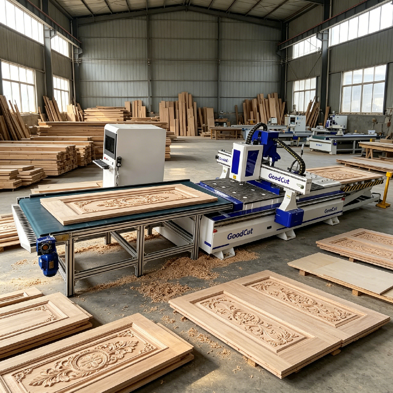 Máquina router CNC de anidado GC1325AF con dispositivo de carga y descarga automática para carpintería