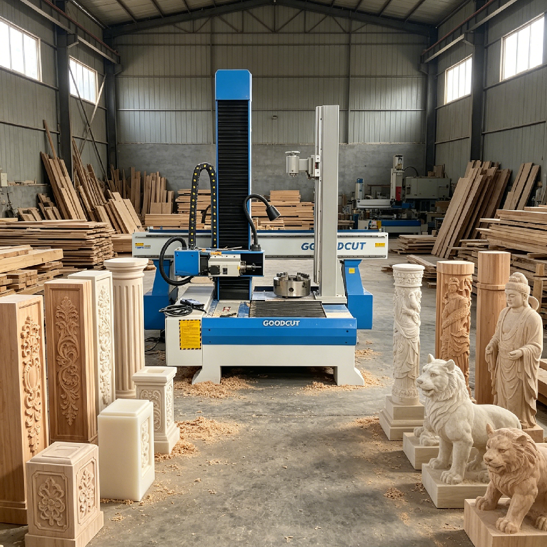 GC-1325-V Router CNC de grabado vertical para material cilíndrico