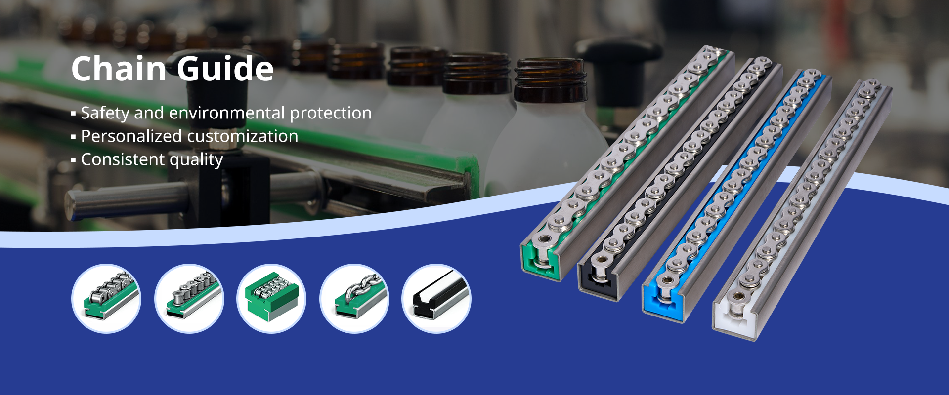 guías de cadena uhmwpe