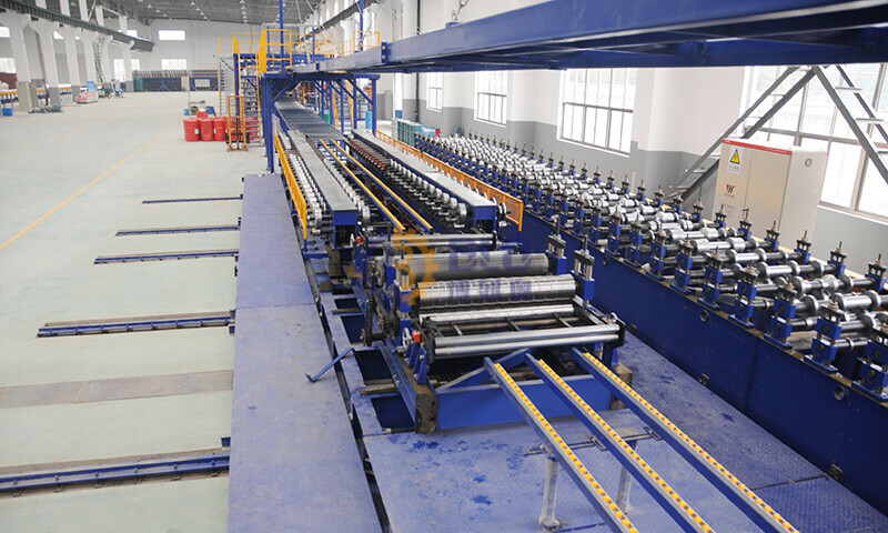 Down roll forming machine