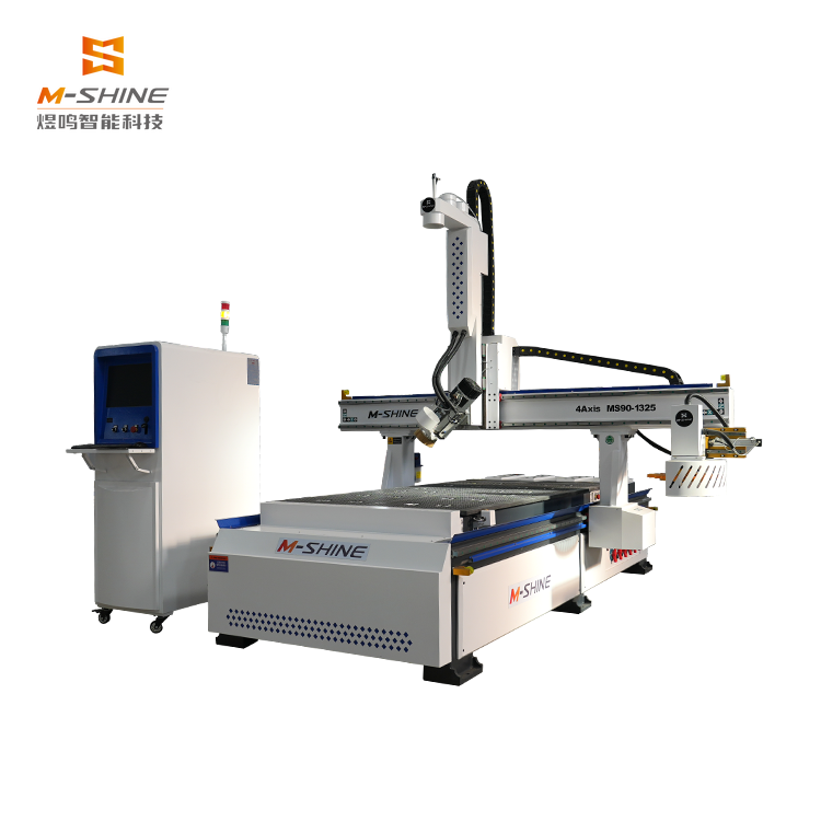 Тяжёлый MS90-1325 M-shine 4-осевой станок для CNC-гравировки, многофункциональное высокоточное оборудование для обработки листовых материалов/пены