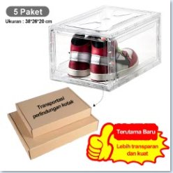Kotak Sepatu Akrilik Buka Depan – Estetis & Praktis