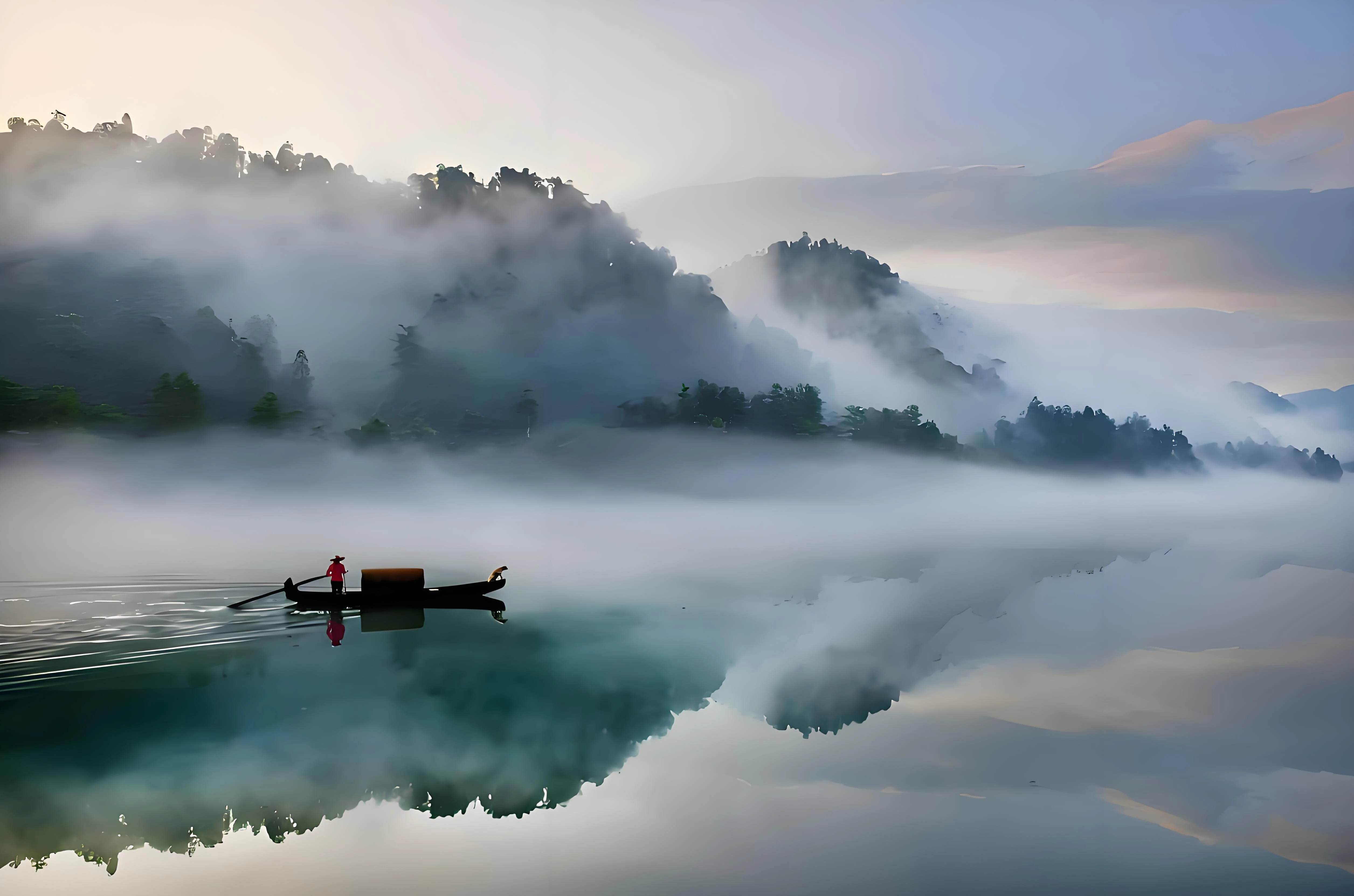 雾是湖写给天空的情书（雾漫小东江）