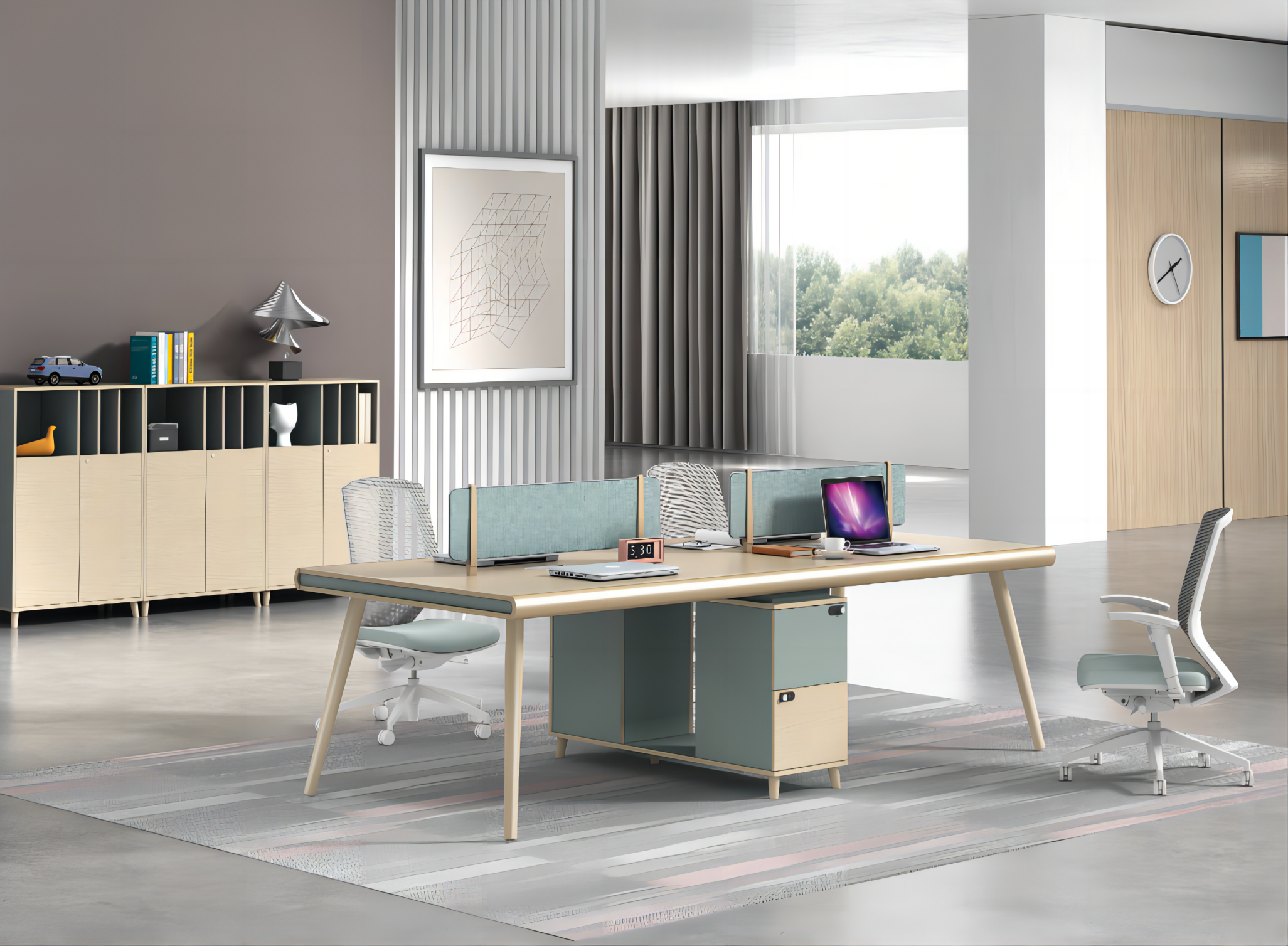 Staff partition desk Milan series