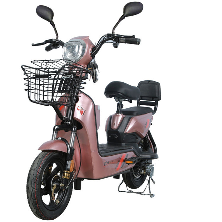 2025 Quality Assurance Electric Moped Scooter 350W Customizable 48v/60v Two-wheel Electric Bicycle With Basket LED Headlights