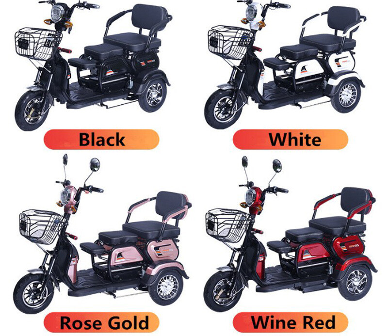 2025 Hot Selling High Power 48V60V 600W Three Wheels Electric Trike Adult Electric Passenger Cargo Tricycles
