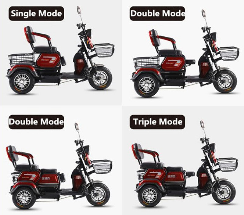 2025 Hot Selling High Power 48V60V 600W Three Wheels Electric Trike Adult Electric Passenger Cargo Tricycles