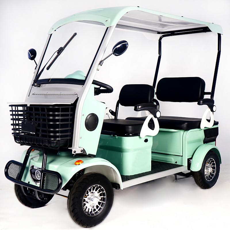 Chinese Factory Custom Logo Four-Wheels Electric Sightseeing Car 650W Electric Adult Quadricycle with Shed