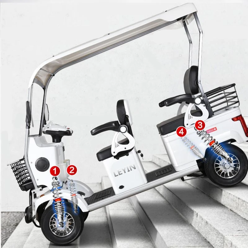 Chinese Factory Custom Logo Four-Wheels Electric Sightseeing Car 650W Electric Adult Quadricycle with Shed