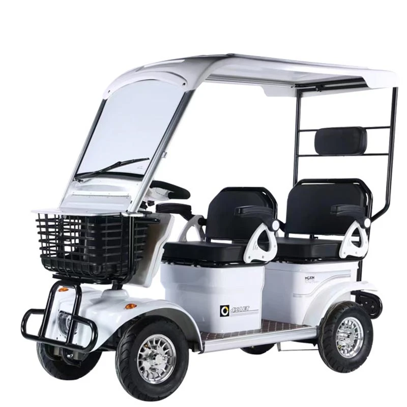 Chinese Factory Custom Logo Four-Wheels Electric Sightseeing Car 650W Electric Adult Quadricycle with Shed