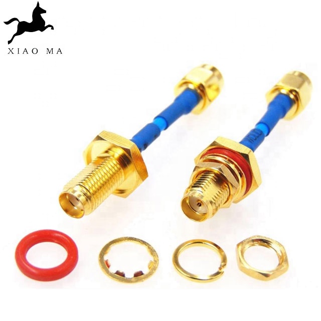 SMA 直防水插孔至 SMA 压接插头连接器 RG405 射频尾纤 XMR-SPTX91