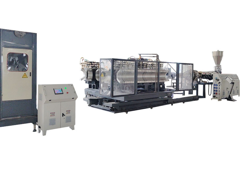 Высокоскоростная экструзионная линия для производства гофрированных труб с двойными стенками из ПВХ с водяным охлаждением