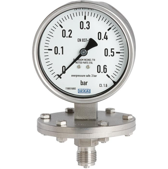 Manômetro de Pressão por Diafragma Premium WIKA 432.50/433.50 Confiável & Durável