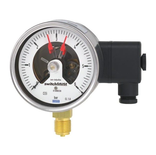 1780039927918887814783660032.png Manômetro de tubo Bourdon WIKA Série PGS21 com contatos de comutação e caixa de aço inoxidável