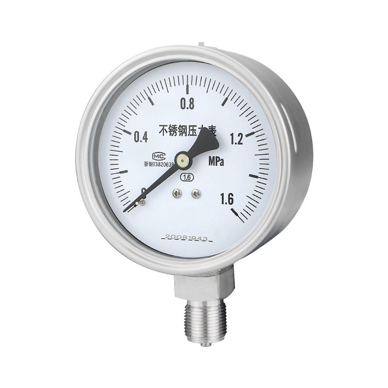 Manômetros de pressão industrial de aço inoxidável preenchíveis com líquido - Modelos PGM-100 e PGM-63