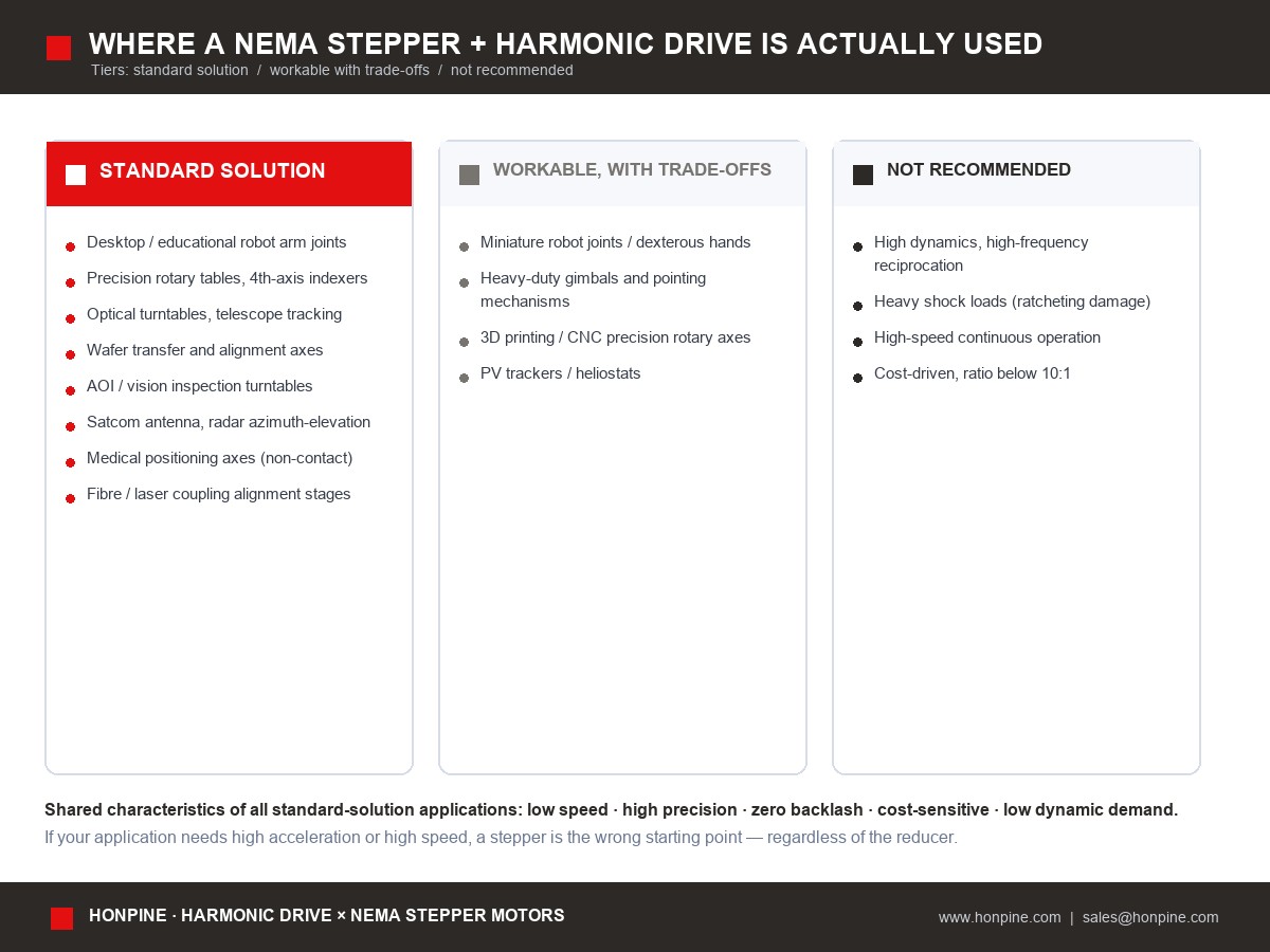 nema-stepper-motor-with-harmonic-drive-applications-and-limits NEMA 17・NEMA 23 ハーモニックドライブ適合ガイド:ステッピングモーターとハーモニック減速機の組み合わせ