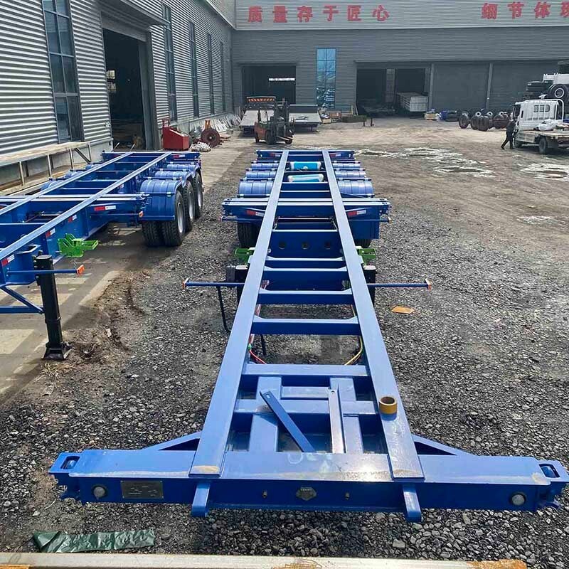 скелет полуприцепа 40ft производитель/40 футов скелет полуприцепа/шасси прицепа 40ft 2 оси для продажи