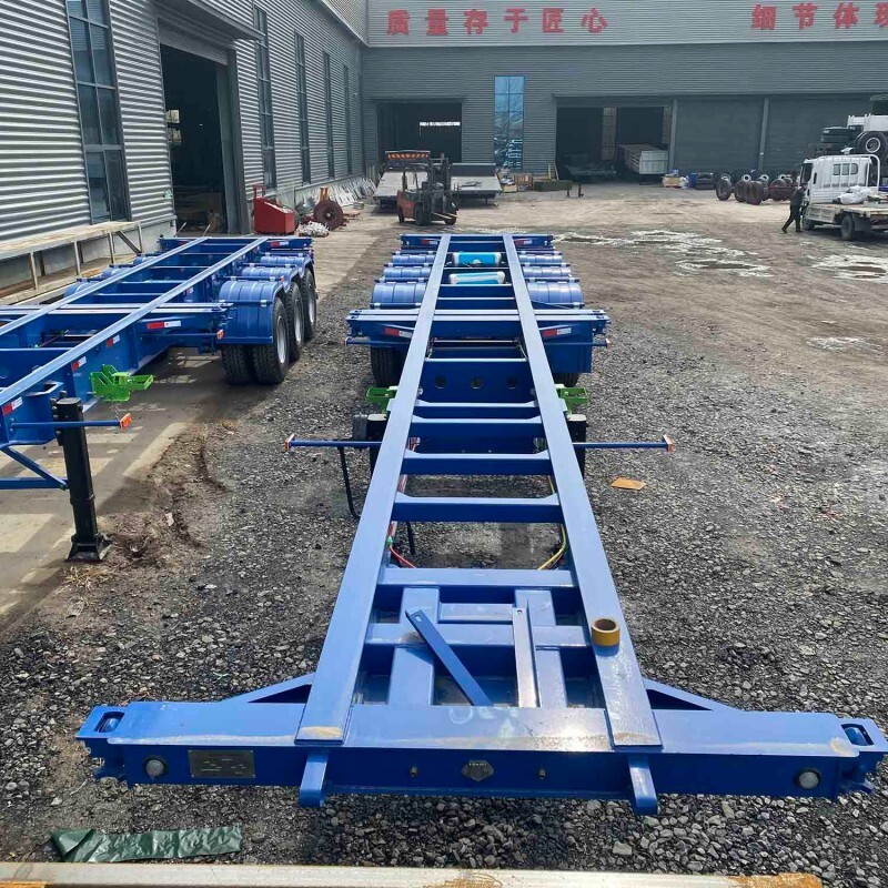 скелет полуприцепа 40ft производитель/40 футов скелет полуприцепа/шасси прицепа 40ft 2 оси для продажи