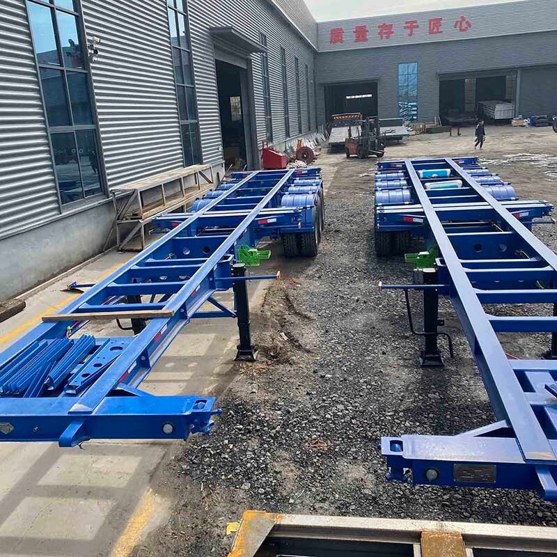 скелет полуприцепа 40ft производитель/40 футов скелет полуприцепа/шасси прицепа 40ft 2 оси для продажи