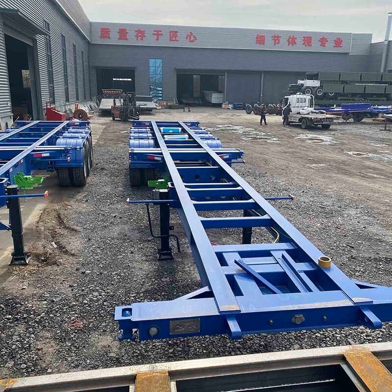 скелет полуприцепа 40ft производитель/40 футов скелет полуприцепа/шасси прицепа 40ft 2 оси для продажи