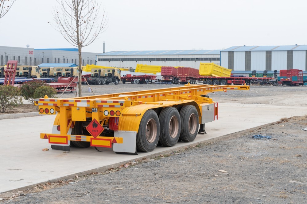 гусеничный скелетный трейлер для продажи/20 футов скелетный трейлер производитель/40 футов скелетное шасси полуприцепа цена