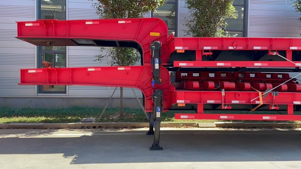 3-осевой низкорамный прицеп/150-тонный низкорамный трал/120-тонный низкорамный полуприцеп на продажу