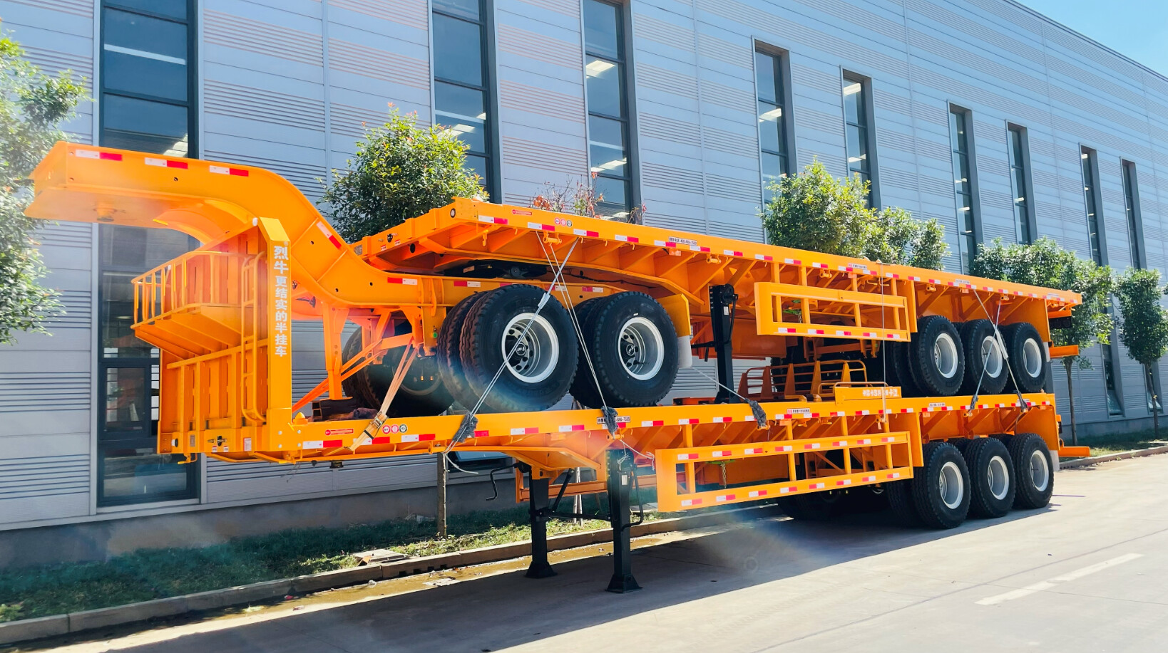 50ft плоский прицеп для продажи/тяжелый плоский прицеп/3-осный полуприцеп с плоской платформой 45 футов