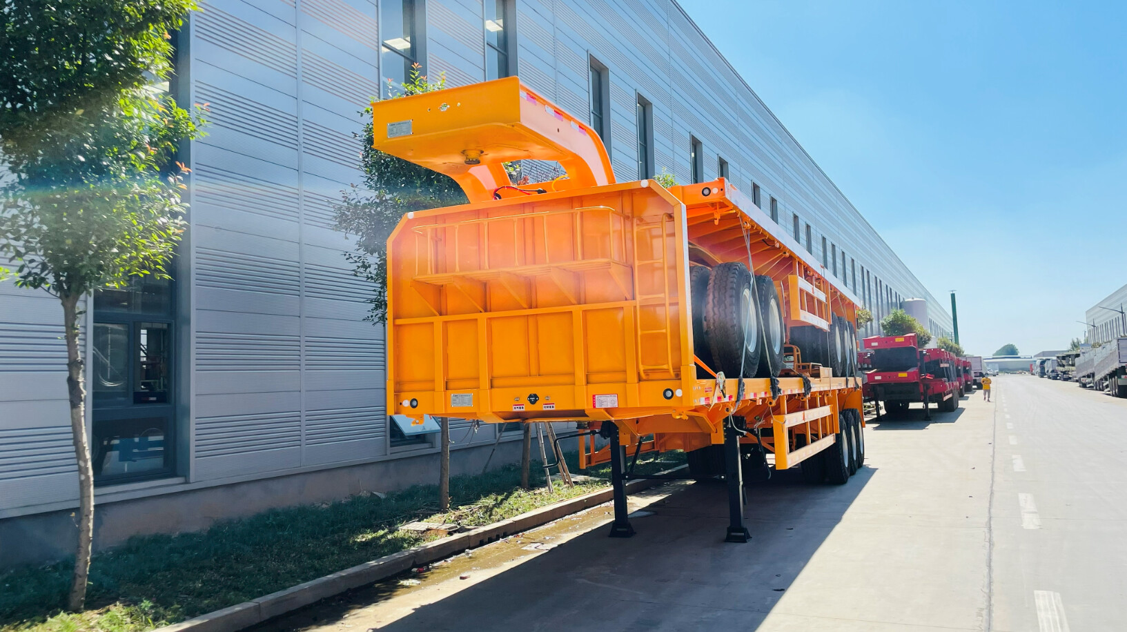 50ft плоский прицеп для продажи/тяжелый плоский прицеп/3-осный полуприцеп с плоской платформой 45 футов